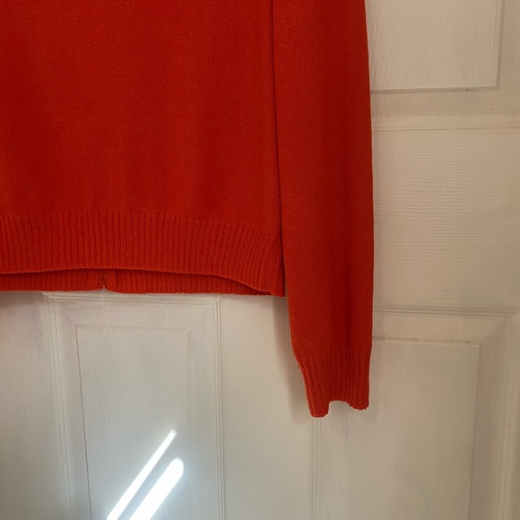 St John Zip Up Wool Blend Sweater in Tangerine - Picture 7 of 7